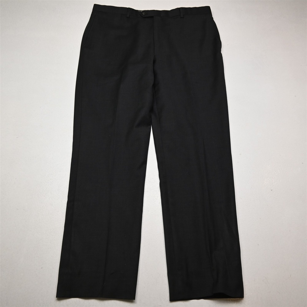 Bespoke 36x32 Gray Wool Flat Front Straight Dress Mens Pants